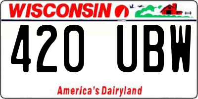 WI license plate 420UBW