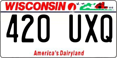 WI license plate 420UXQ