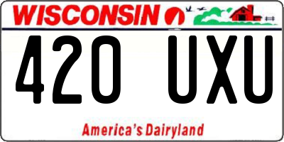 WI license plate 420UXU