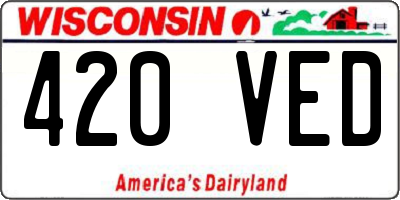 WI license plate 420VED