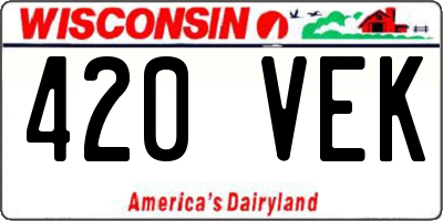 WI license plate 420VEK