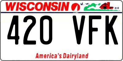WI license plate 420VFK