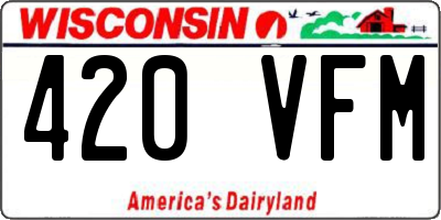 WI license plate 420VFM