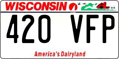 WI license plate 420VFP