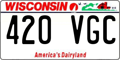 WI license plate 420VGC