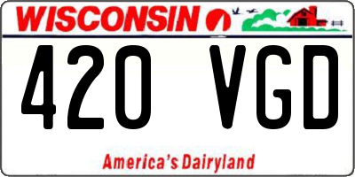 WI license plate 420VGD