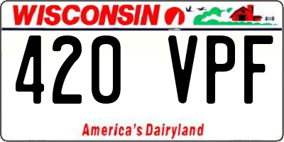 WI license plate 420VPF