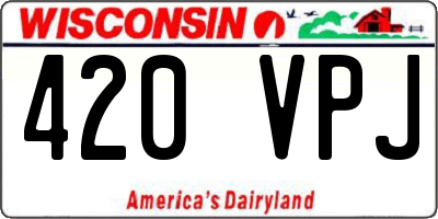 WI license plate 420VPJ