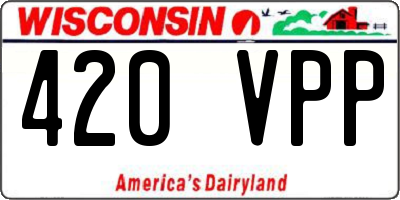 WI license plate 420VPP