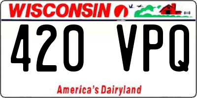 WI license plate 420VPQ