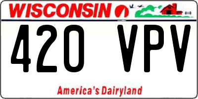 WI license plate 420VPV
