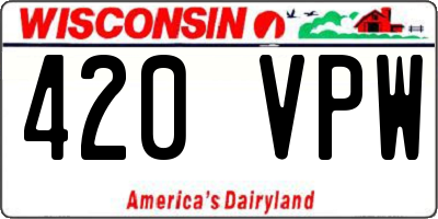 WI license plate 420VPW