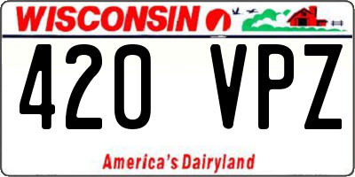 WI license plate 420VPZ