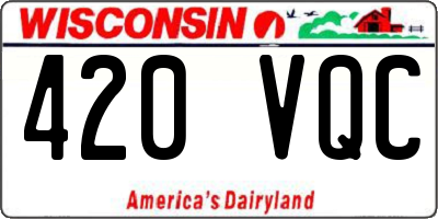 WI license plate 420VQC