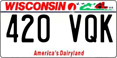 WI license plate 420VQK