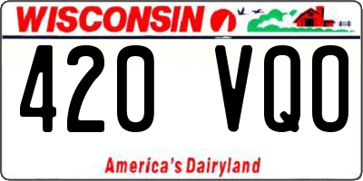 WI license plate 420VQO