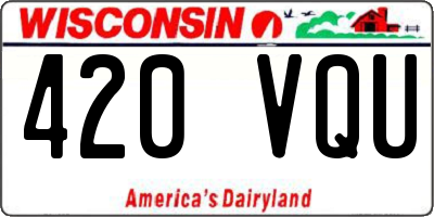WI license plate 420VQU