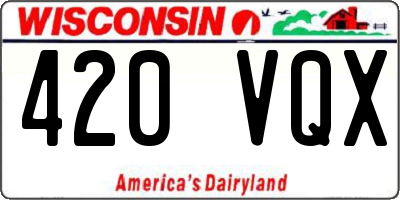 WI license plate 420VQX