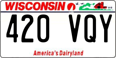 WI license plate 420VQY