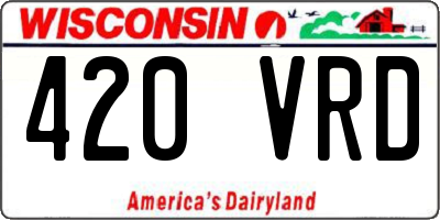 WI license plate 420VRD