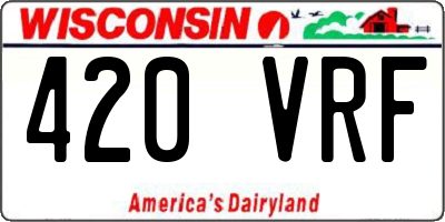WI license plate 420VRF