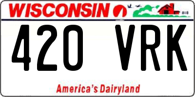 WI license plate 420VRK