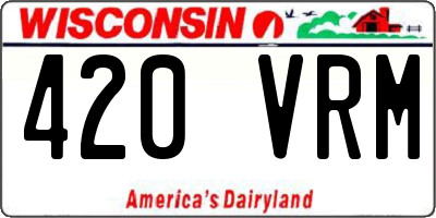 WI license plate 420VRM