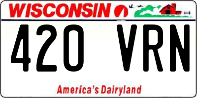 WI license plate 420VRN