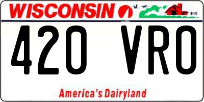 WI license plate 420VRO
