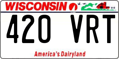 WI license plate 420VRT