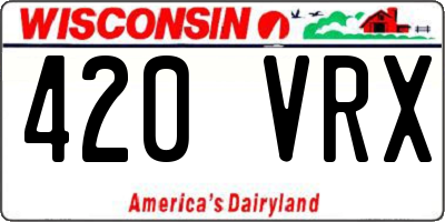 WI license plate 420VRX