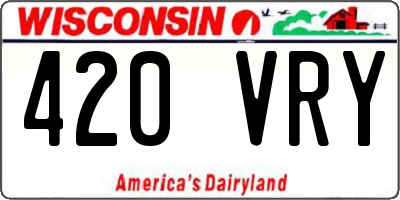 WI license plate 420VRY