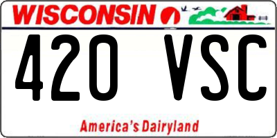 WI license plate 420VSC