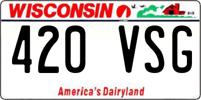WI license plate 420VSG
