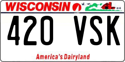 WI license plate 420VSK