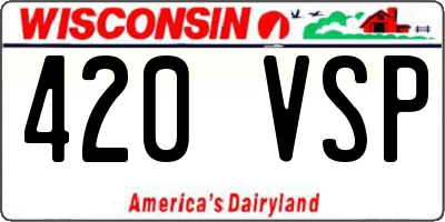 WI license plate 420VSP