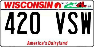 WI license plate 420VSW