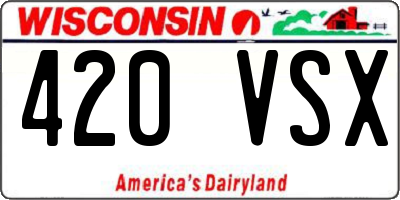 WI license plate 420VSX