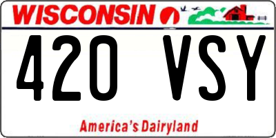 WI license plate 420VSY