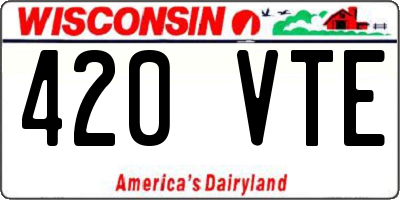 WI license plate 420VTE
