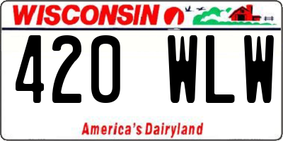 WI license plate 420WLW
