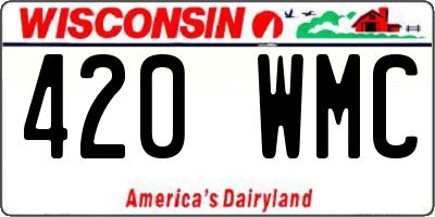 WI license plate 420WMC