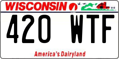 WI license plate 420WTF