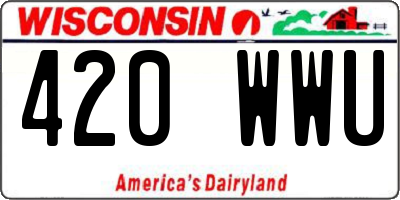 WI license plate 420WWU