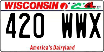 WI license plate 420WWX