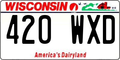 WI license plate 420WXD