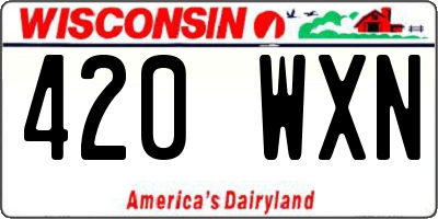 WI license plate 420WXN