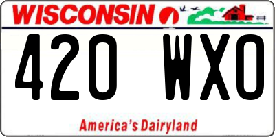 WI license plate 420WXO