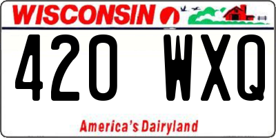 WI license plate 420WXQ