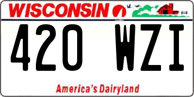 WI license plate 420WZI